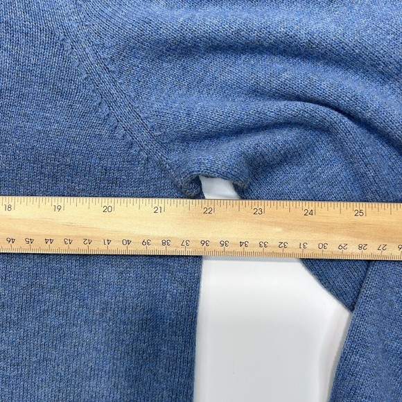 Nautica Sweater Mens Large Blue Pullover Quarter Zip Logo Mock Neck - Picture 6 of 7